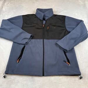 Avia Mens Fleece Jacket Full Zip Blue Black Outdoors Active Medium